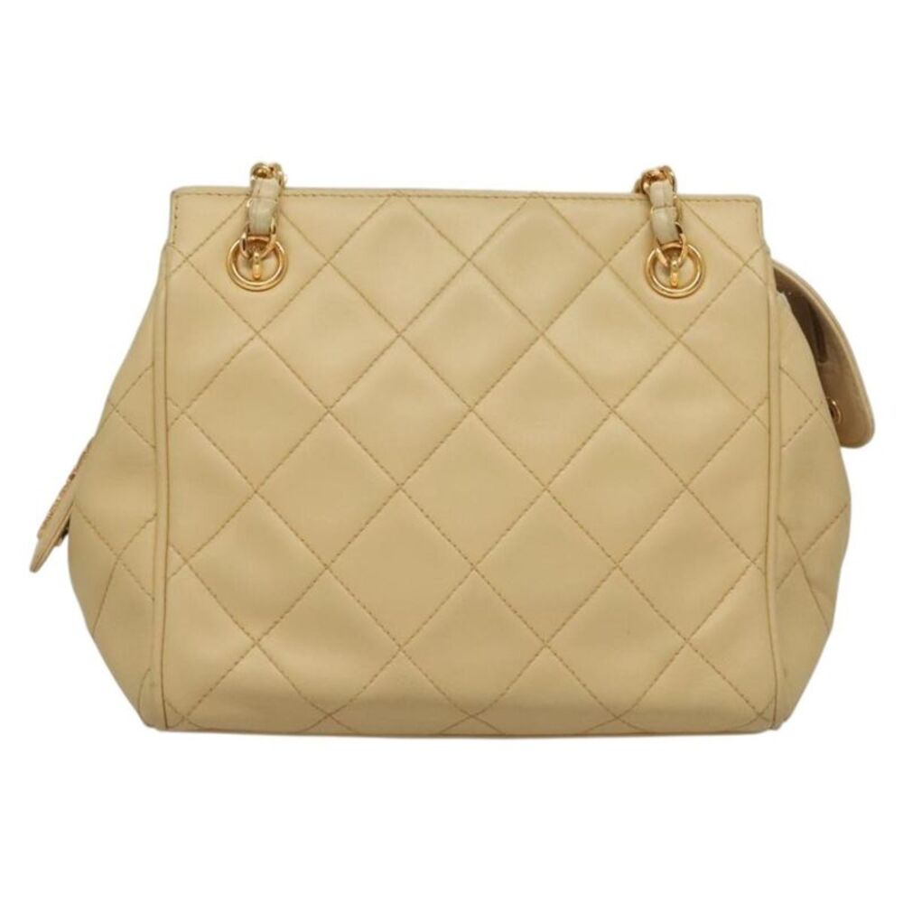 Chanel Chain Leather Beige Leather Shoulder Bag Bag